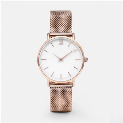 Rose Gold O Clock Ultra Slim Wrist Watch Womens