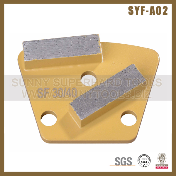 Trapezoid holder metal polishing pad Grinding Shoes for concrete terrazzo grinding machine