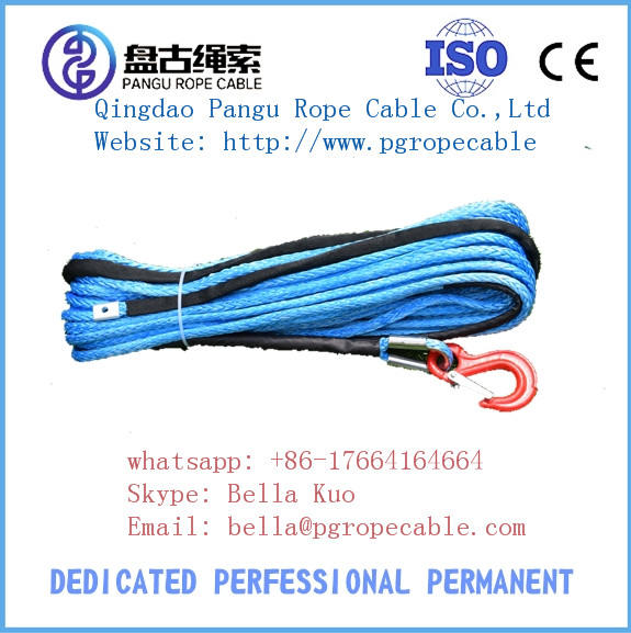 12-strand synthetic winch rope ,12mm uhmwpe winch cable , braided synthetic fiber rope