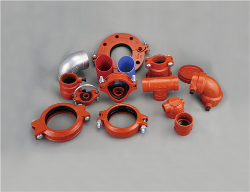 FM UL approved ductile iron grooved pipe couplings and fittings