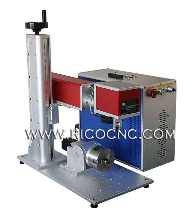 RICOCNC Fiber Laser Metal Marking Machine With Rotary AttachmentLaser Metal Marking Machine With Rotary Attachment