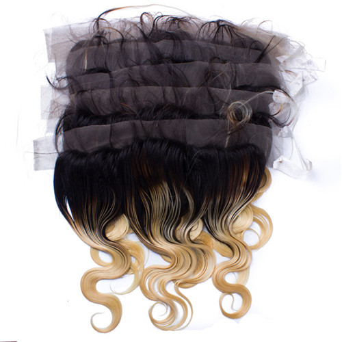 13X4 Size 1BT Blonde Virgin Human Hair Lace Closure And Frontals Natural Body Wave Style With Baby Hair 