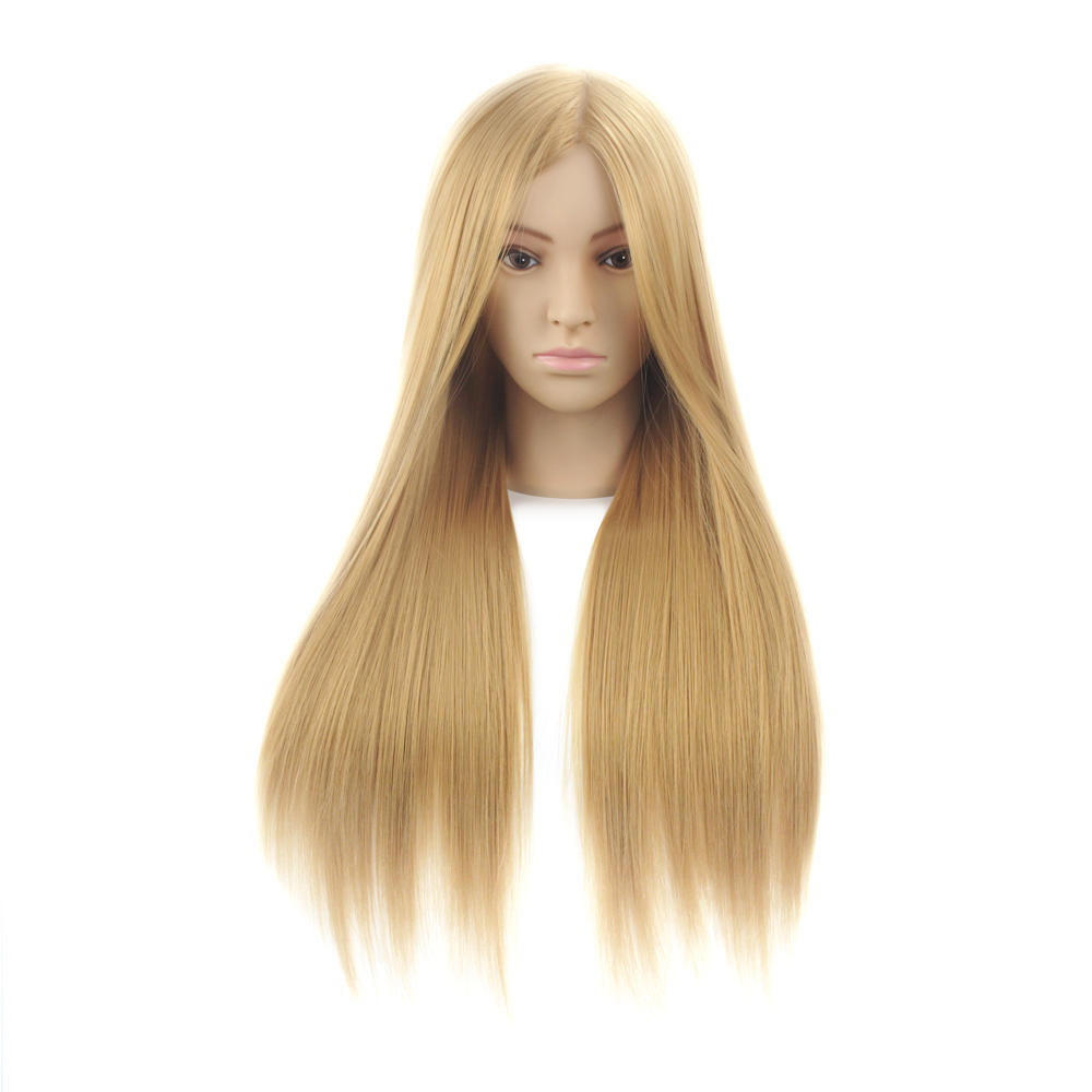 New Arrival Fashion 26Trainng Mannequin Head With Synthetic Hair Blonde Maniqui Hairdressing Doll Heads Hairdresser Manik Head