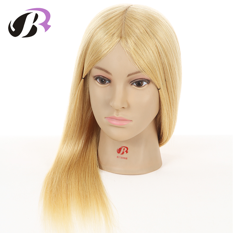 Dummy Manequin Cosmetology Mannequin Heads 16inch 100% Blonde Human Hair Training Mannequin Head With Human Hair