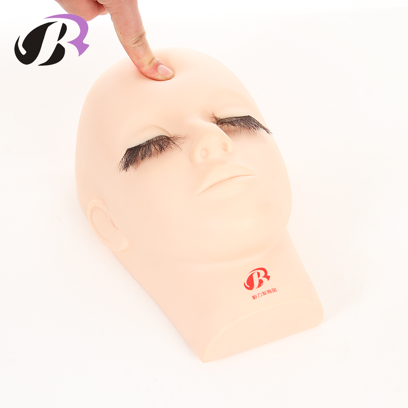Closed Eyes Mannequin Training Head for Eyelashes Massage Training Mannequin Flat Head Practice Make Up Model Eyelash Extensions