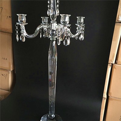 5 Arm Tall Crystal Candelabras For Wedding Centerpiece