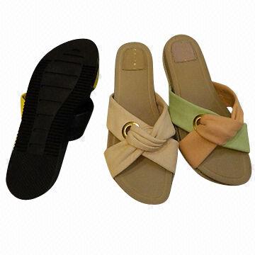 Ladies Heeled Casual Leather Slippers With Peep Toe And Cow Leather Upper And Leather Insole