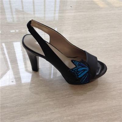 Ladies Dress High Heeled Leather Sandals With High Heels And Rubber Sole And All Leather Upper