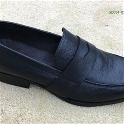 Dress Male Leather Footwear With Rubber Sole And Leather Insole And Flat Heels And Round Toe