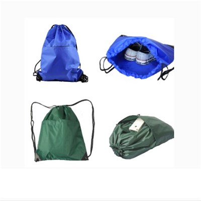 2017 Waterproof Polyester Sports Drawstring Backpack With Outer Pocket