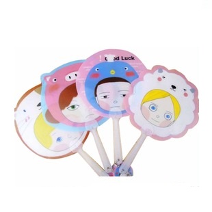Promotional Summer Cartoon And Lovely Printing Plastic Hand Fan For Kids