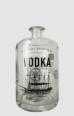 clear glass bottle for vodka with decal