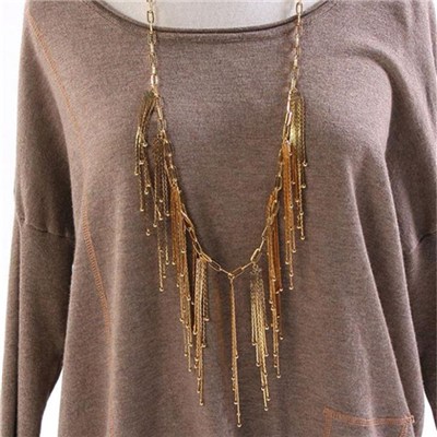 Gold Fashion Jewelry Tassels Design Long Chain Necklace Wholesale MY-00203