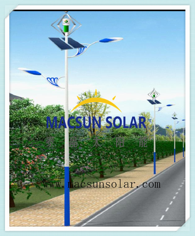  12M 120w solar wind hybrid street light 
