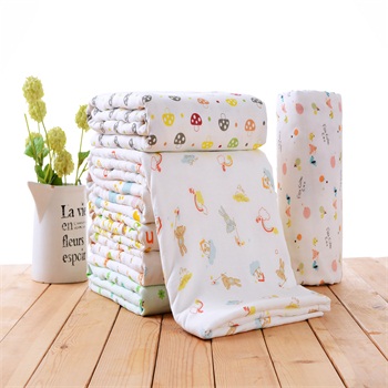 printed baby quilt with 100%cotton 4 layer gauze