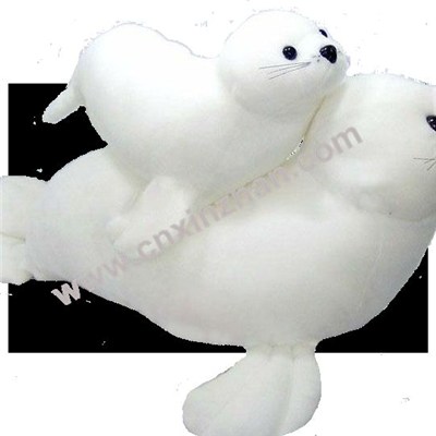 Seal Plush Soft Toys Cute Lovely Snow White Light Yellow Brown Spots Mother And Child Grovel Swimming Customized
