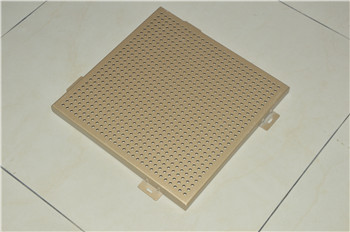 Shining Gold PVDF 2mm Round Perforated Aluminum Solid Panel(ASP) 