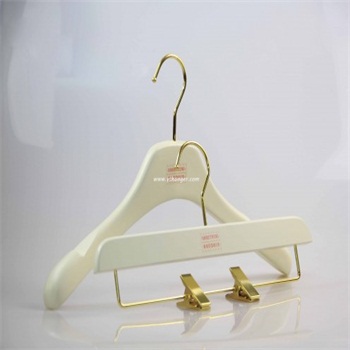 deluxe wooden top and bottom hanger for women clothes