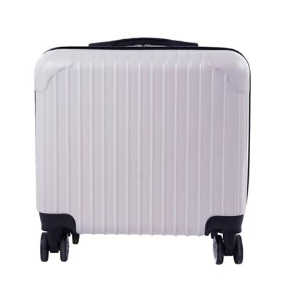 White Vertical Grain-trolley Case Luggage Bag