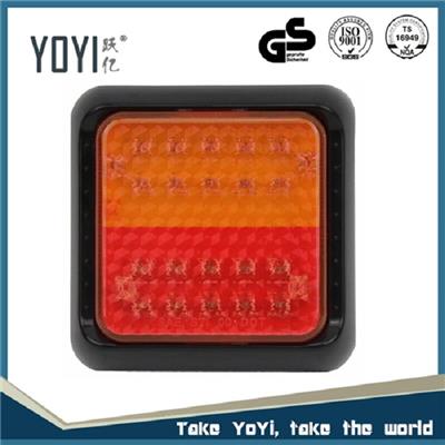 4'' LED Red Amber Square LED Combination Lamps Tail Lights For Truck Trailers