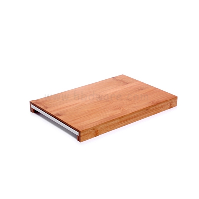 Kitchen New Design Hot Selling Bamboo Cutting Board With Plastic Drawer Kitchen Chopping Board With PP Tray Made In China