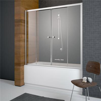 4 Glass Aluminum Frame Sliding Folding Tub Door