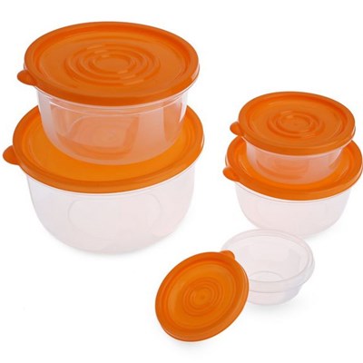 5pcs Eco Friendly Traditional Chinese Plastic Lunch Box Seal Fresh Keeping Box Fridge Food Container Multi Capacity