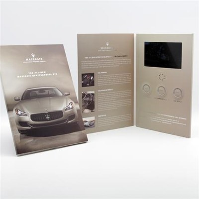Soft Cover 5'' HD And IPS Screen LCD Card With CMYK Printing For Business Promotion