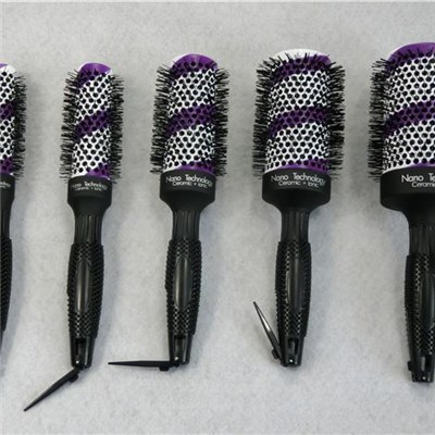 Large Round Ceramic Bristle Roller Hairbrush for Staightening Hair