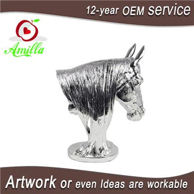 Silver Resin Horse Head Trophy For Home Office Accessories