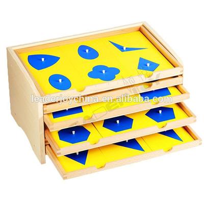 Montessori Materials In China Wooden Educational Toys For Geometric Cabinet With 35 Insets