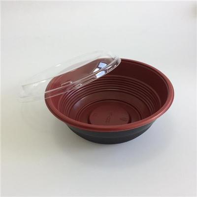 1000ml Round Disposable Plastic PP Bowl And Noodle Bowl Soup Container With Lid