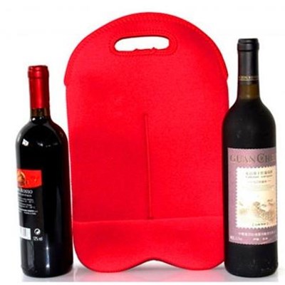 Wholesale Excellent Design Customized Logo Neoprene Bottle Bag For Two Bottle/export Durable, Recyclable ,reusable Wine Bags