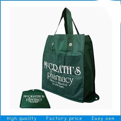 Nonwoven Foldable Eco Friendly Reusable Shopping Grocery Bag With Zippered Pouch