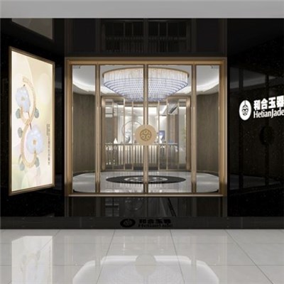 Hetian Jade Brand Shop Design Exhibition Design High-end Brand Creative Jewelry Jewelry Showcase Production Jade Fashion Showcase Design Jinxiang Brand SI Design