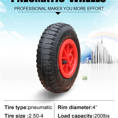 Rubber Casters Pneumatic Wheel 8x 2.50-4