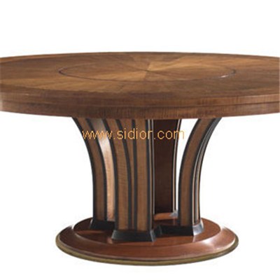 Villa Hotel Big Classic Round Wooden Dining Table