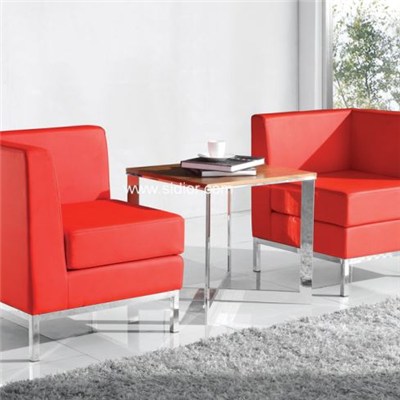 Pu Leather Upholstered Steel Frame Office Reception Waiting Chair