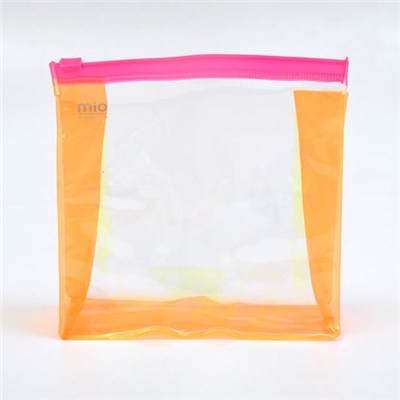 Oem High Quality Beautiful Logo Printed Clear Recycled Pvc Toiletry Bag