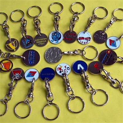 Promotion Silver Trolley Token Keychains