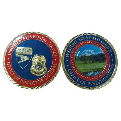 Police Office Printing Photo Design 3D Metal Challenge Coins