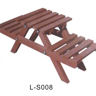 WPC Garden Picnic Table And Chair Set For 2 People