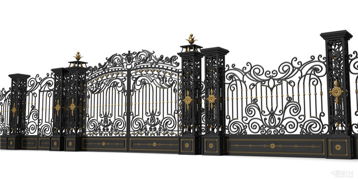 Beautiful swing wrought iron main gate designs with luxury post 