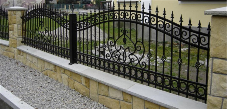 Residential  house baluster design terrace wrought iron fence for sale