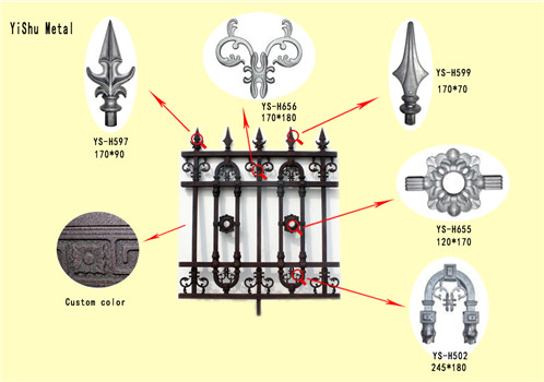 cheap decorative metal fence toppers/aluminium  accessories of fence
