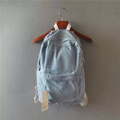 Vintage Wash Distressed Denim Jeans Backpack School Casual Travel Bag UniSex