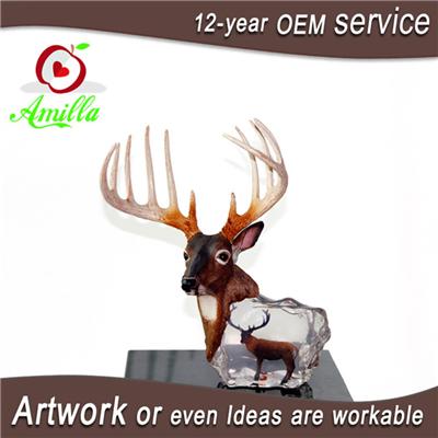 Large Antique Polyresin Deer Head Figurine For Home Office Shop Table Decoration