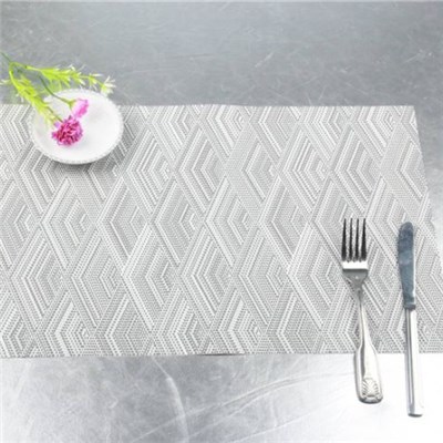 Anti-skidding Dining Room Decorate Non-toxic Tablemats Classical Rhomboids Fine Jacquard PVC Mat