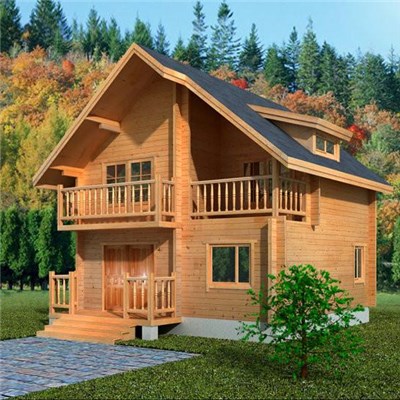 China Prefabricated Hot Sale Russian Pine Wooden Villa For Vacation