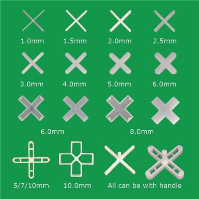 Ceramic Tile Cross Spacer With 1mm/1.5mm/2mm/2.5mm/3mm/4mm/5mm/6mm/8mm/10mm Gap Size